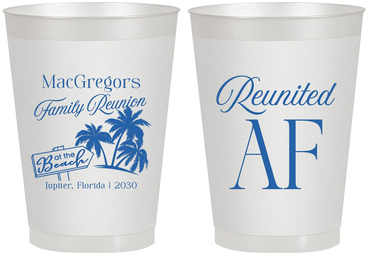 Personalized Family Reunion 8 oz Frosted Cups - Beach Reunited Af | 160012
