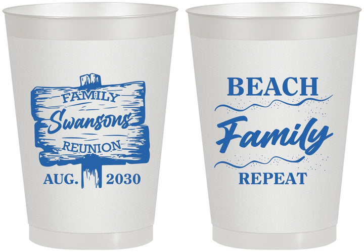Personalized Family Reunion 8 oz Frosted Cups - Beach Family Repeat | 160013