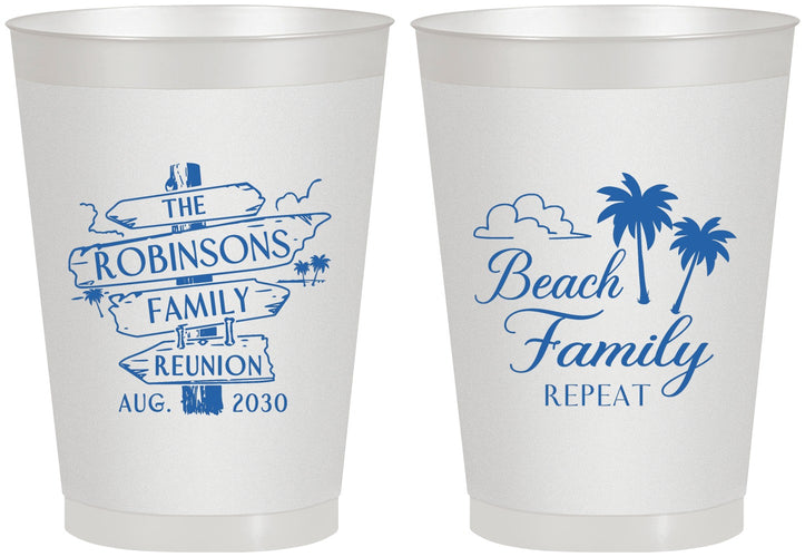 Personalized Family Reunion 8 oz Frosted Cups - Beach Family Repeat | 160014