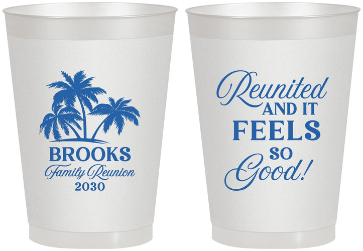 Personalized Family Reunion 8 oz Frosted Cups - Beach Reunited | 160017