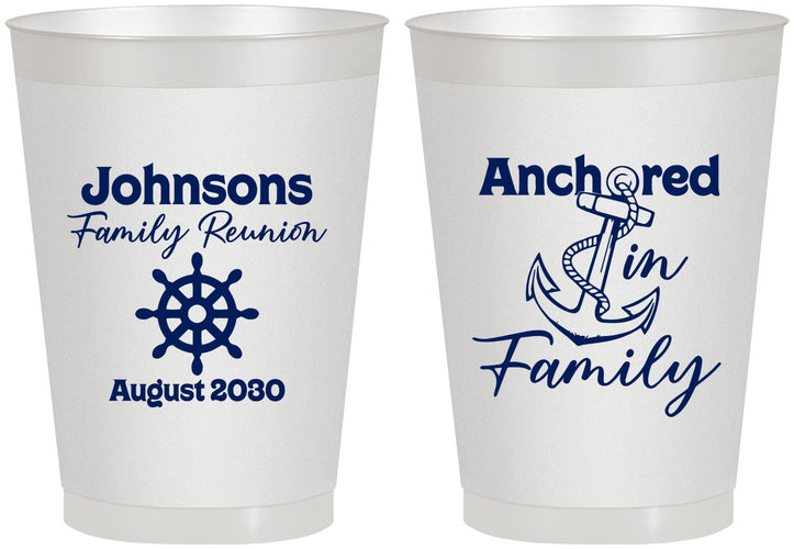 Personalized Family Reunion 8 oz Frosted Cups - Cruise Nautical | 160020