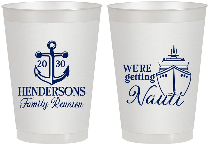 Personalized Family Reunion 8 oz Frosted Cups - Cruise Nautical | 160021