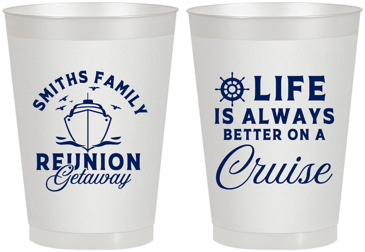 Personalized Family Reunion 8 oz Frosted Cups - Cruise Nautical | 160022