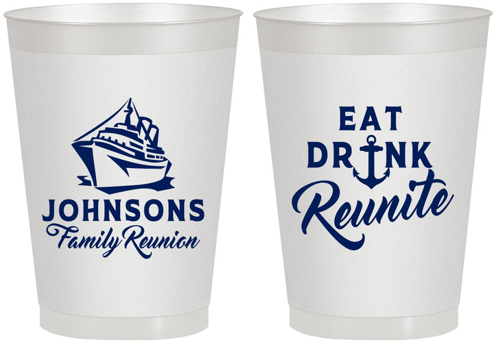 Personalized Family Reunion 8 oz Frosted Cups - Cruise Nautical | 160023