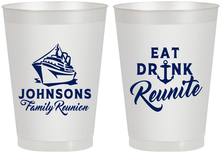 Personalized Family Reunion 8 oz Frosted Cups - Cruise Nautical | 160023