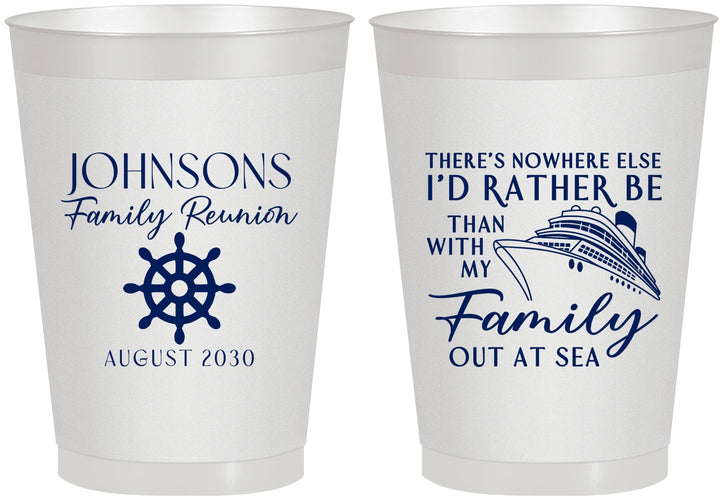 Personalized Family Reunion 8 oz Frosted Cups - Cruise Nautical | 160024
