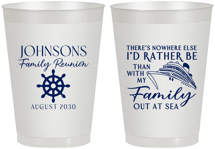 Personalized Family Reunion 8 oz Frosted Cups - Cruise Nautical | 160024