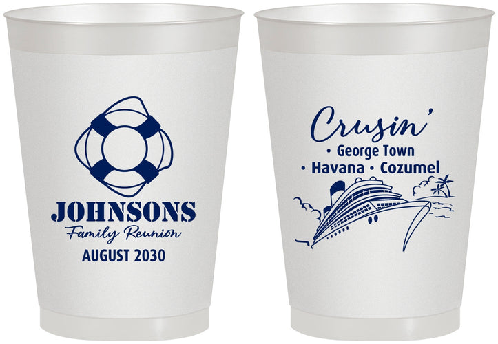 Personalized Family Reunion 8 oz Frosted Cups - Cruise Crusin | 160025