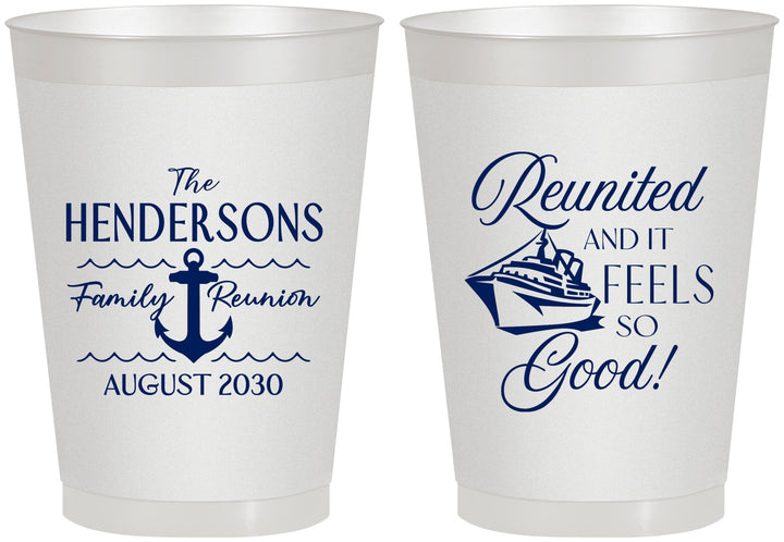 Personalized Family Reunion 8 oz Frosted Cups - Cruise Anchor | 160027