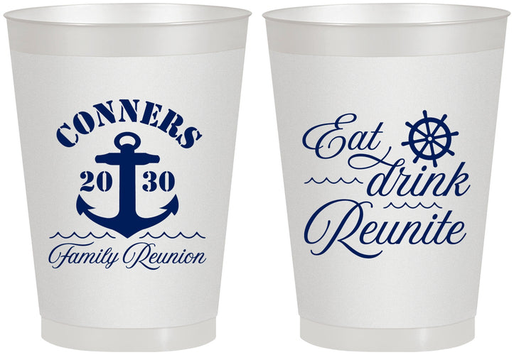 Personalized Family Reunion 8 oz Frosted Cups - Cruise Anchor | 160028