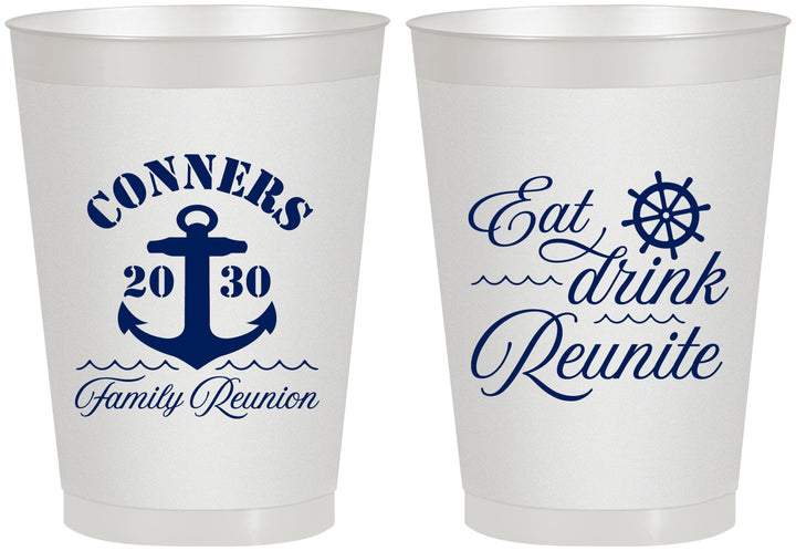 Personalized Family Reunion 8 oz Frosted Cups - Cruise Anchor | 160028