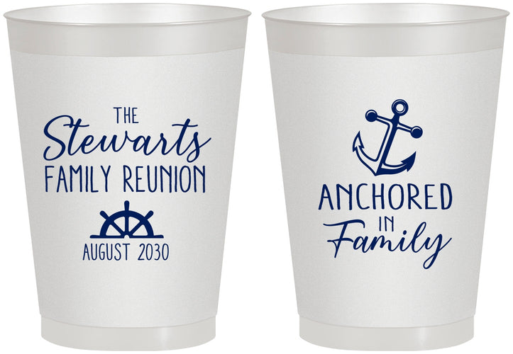 Personalized Family Reunion 8 oz Frosted Cups - Cruise Anchor | 160029