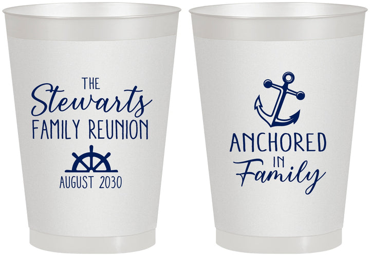 Personalized Family Reunion 8 oz Frosted Cups - Cruise Anchor | 160029