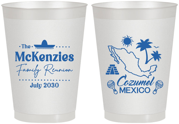 Personalized Family Reunion 8 oz Frosted Cups - Mexico | 160033