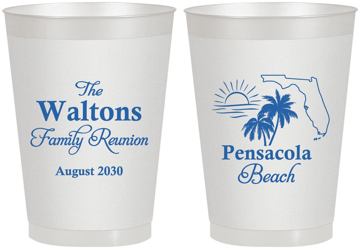 Personalized Family Reunion 8 oz Frosted Cups - Florida Beach | 160036