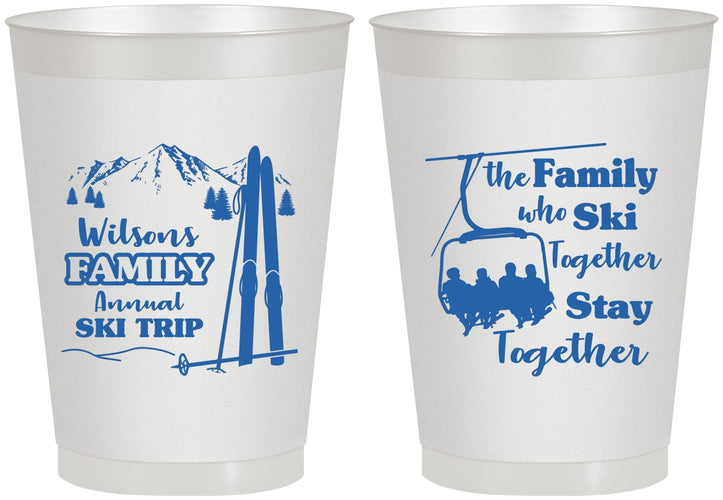 Personalized Family Reunion 8 oz Frosted Cups - Ski Trip | 160040