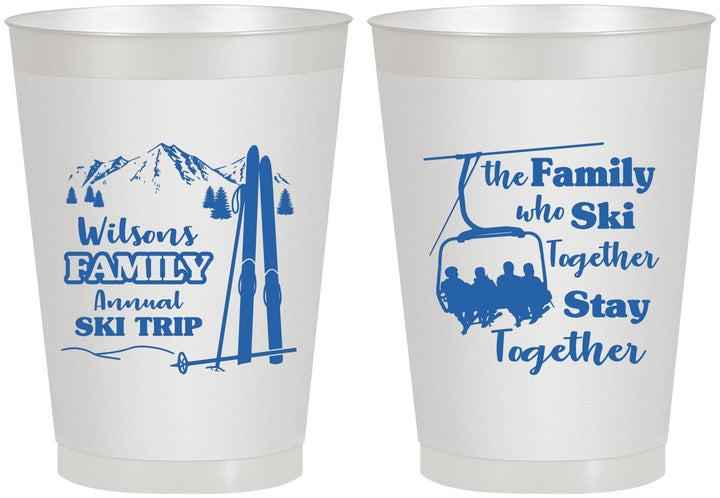 Personalized Family Reunion 8 oz Frosted Cups - Ski Trip | 160040