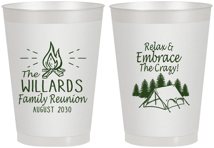 Personalized Family Reunion 8 oz Frosted Cups - Camping | 160045