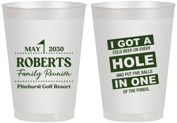 Personalized Family Reunion 8 oz Frosted Cups - Golf | 160049
