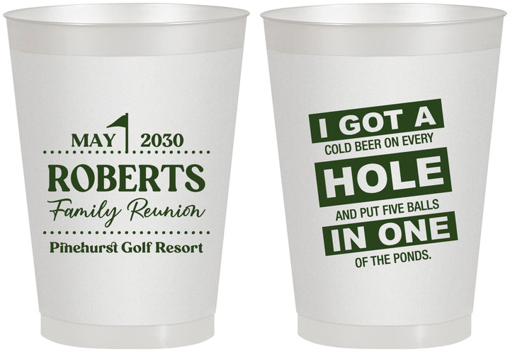 Personalized Family Reunion 8 oz Frosted Cups - Golf | 160049