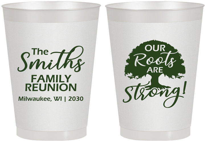 Personalized Family Reunion 8 oz Frosted Cups - Our Roots Are Strong | 160051