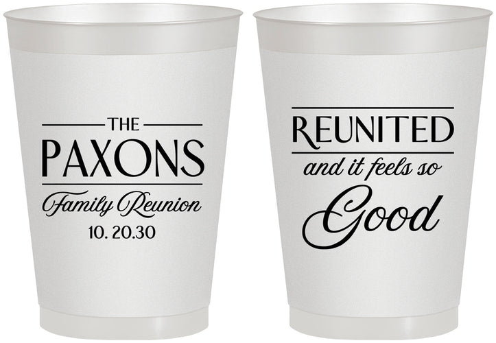 Personalized Family Reunion 8 oz Frosted Cups - Reunited Feels So Good | 160052