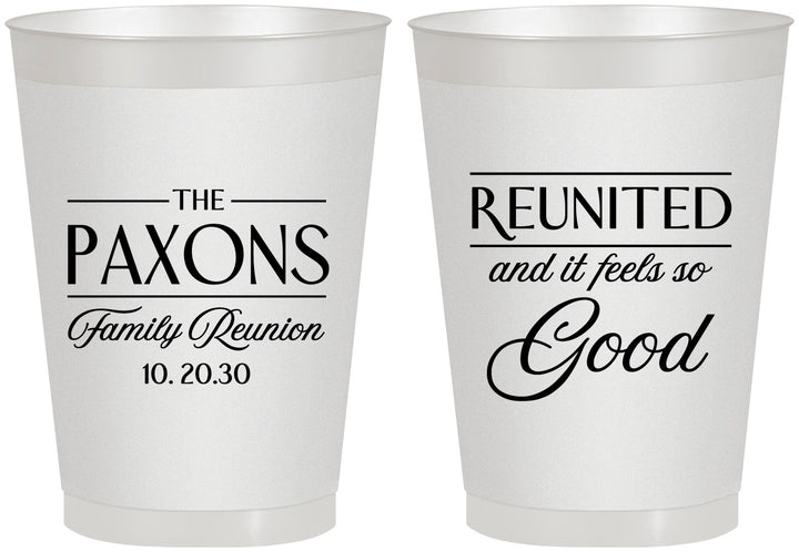 Personalized Family Reunion 8 oz Frosted Cups - Reunited Feels So Good | 160052