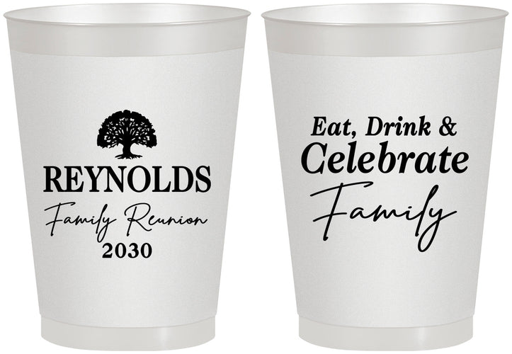 Personalized Family Reunion 8 oz Frosted Cups - Eat Drink Celebrate | 160053
