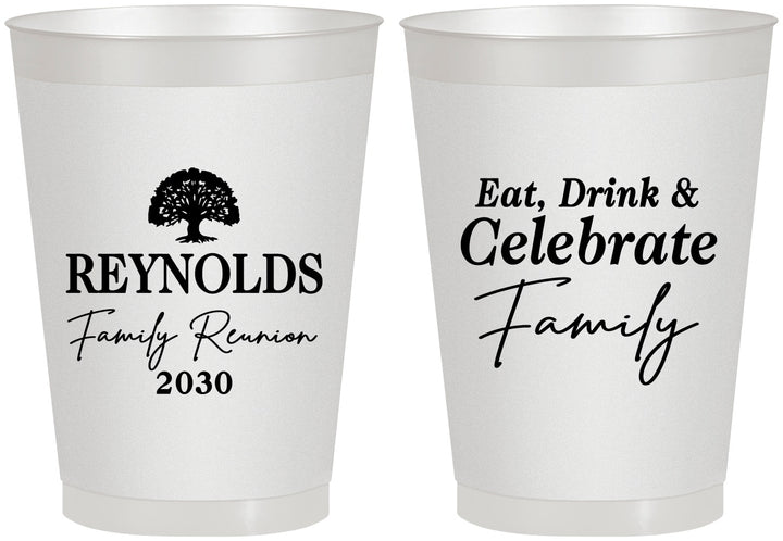 Personalized Family Reunion 8 oz Frosted Cups - Eat Drink Celebrate | 160053
