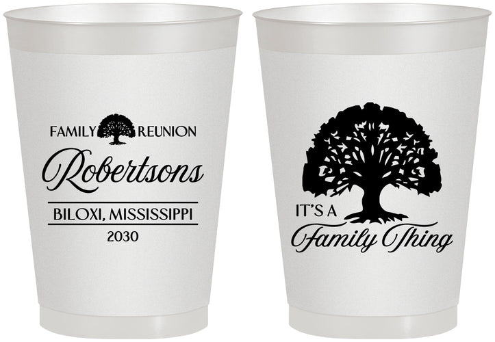 Personalized Family Reunion 8 oz Frosted Cups - Tree Family Thing | 160054