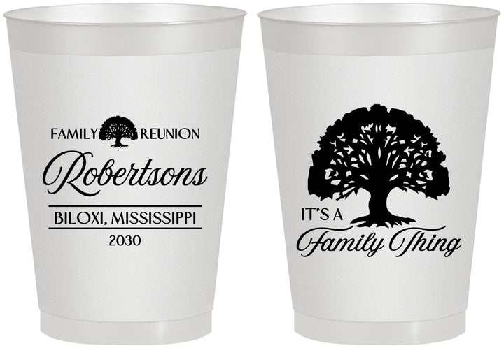 Personalized Family Reunion 8 oz Frosted Cups - Tree Family Thing | 160054