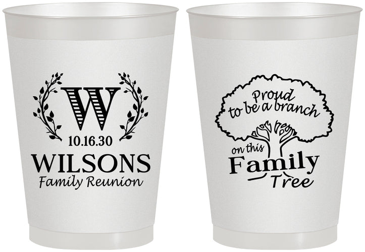 Personalized Family Reunion 8 oz Frosted Cups - Monogram Tree | 160056