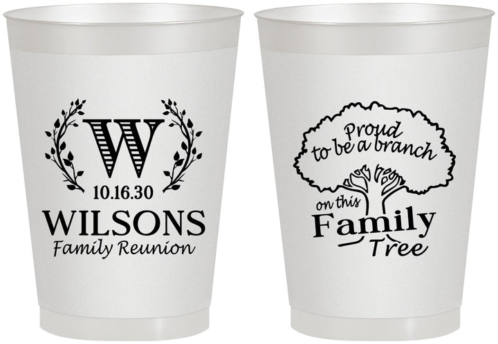 Personalized Family Reunion 8 oz Frosted Cups - Monogram Tree | 160056
