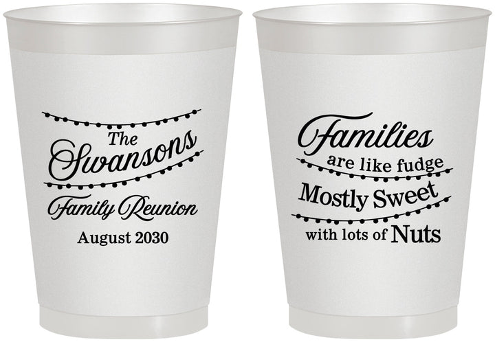 Personalized Family Reunion 8 oz Frosted Cups - String Lights | 160059