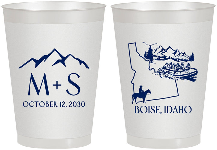 Personalized Wedding 8 oz Frosted Cups - Idaho | 161