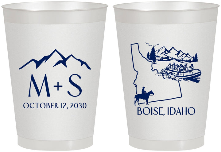 Personalized Wedding 8 oz Frosted Cups - Idaho | 161