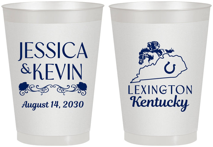 Personalized Wedding 8 oz Frosted Cups - Kentucky | 166