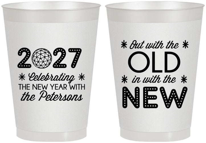 Personalized New Years 8 oz Frosted Cups - 2027 Out With The Old | 170000