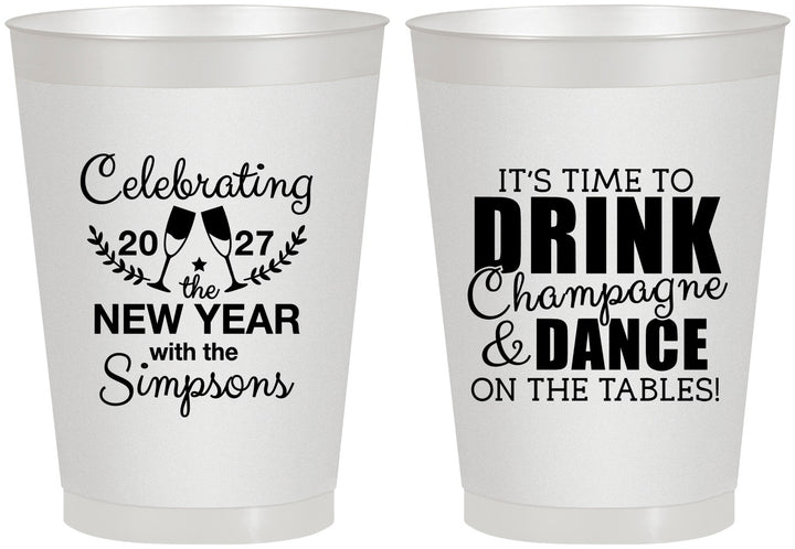 Personalized New Years 8 oz Frosted Cups - 2027 Drink Dance | 170002