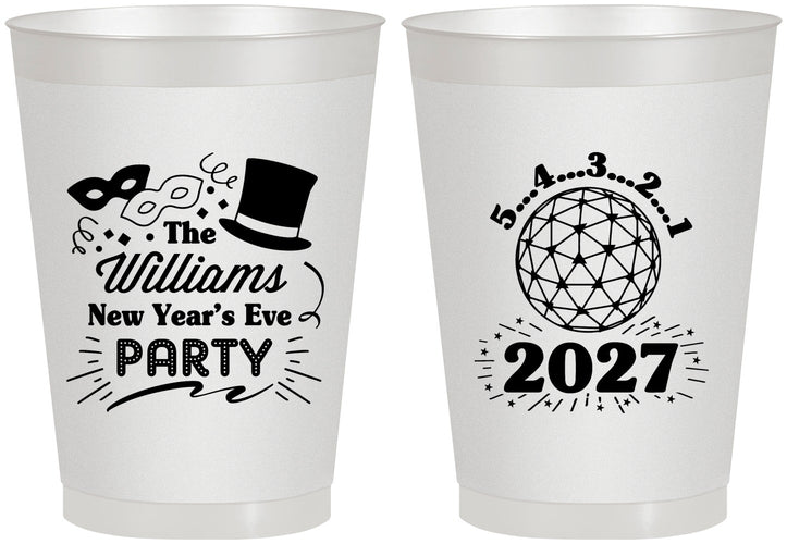 Personalized New Years 8 oz Frosted Cups - 2027 Ball | 170005