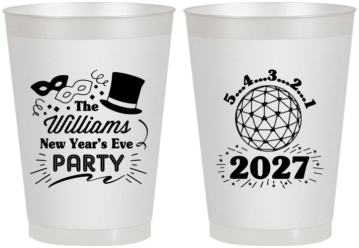 Personalized New Years 8 oz Frosted Cups - 2027 Ball | 170005