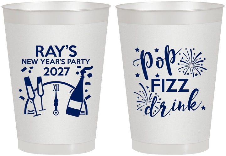 Personalized New Years 8 oz Frosted Cups - 2027 Pop Fizz Drink | 170007