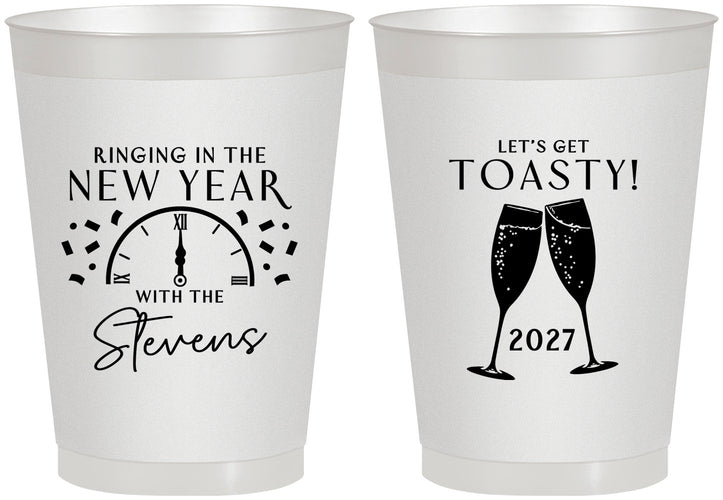 Personalized New Years 8 oz Frosted Cups - 2027 Toast | 170008