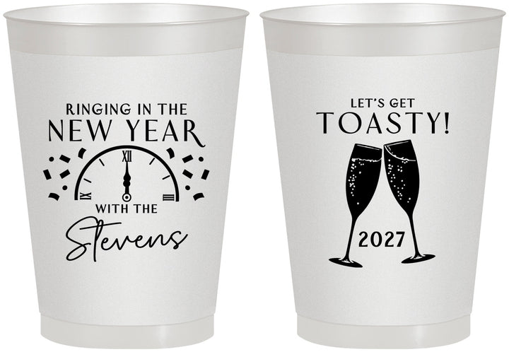 Personalized New Years 8 oz Frosted Cups - 2027 Toast | 170008