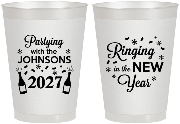 Personalized New Years 8 oz Frosted Cups - 2027 Ringing In | 170014