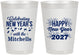Personalized New Years 8 oz Frosted Cups - 2027 Nye Confetti | 170015