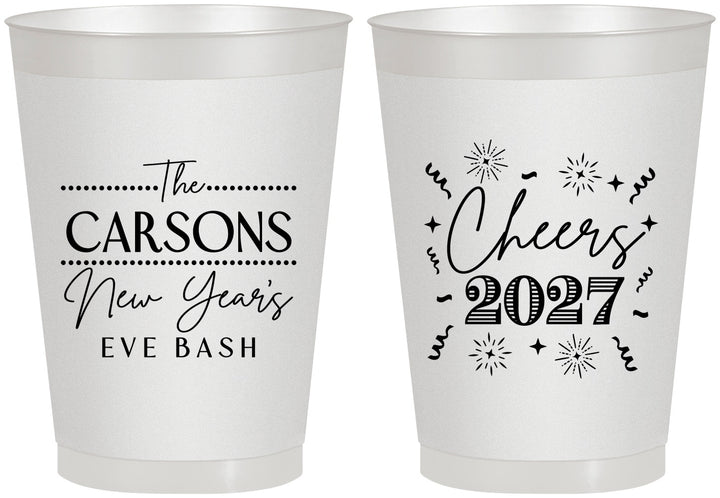 Personalized New Years 8 oz Frosted Cups - 2027 Cheers | 170018