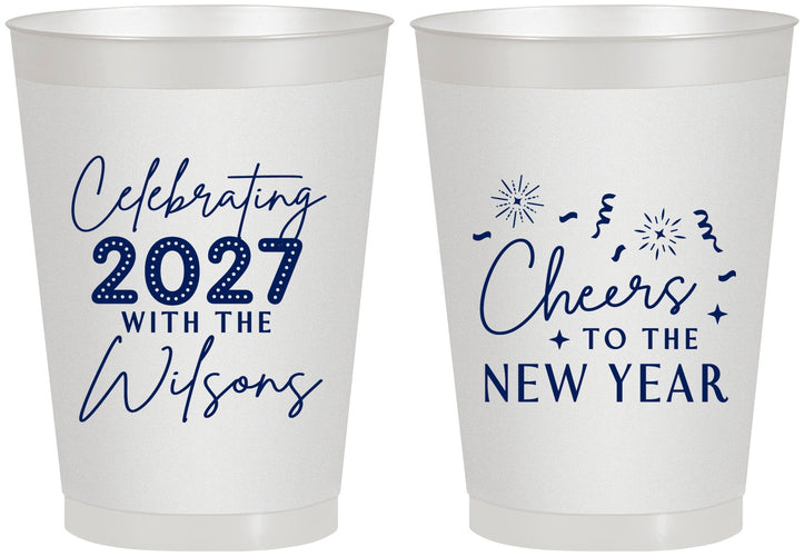Personalized New Years 8 oz Frosted Cups - 2027 Cheers | 170019