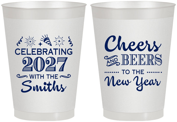 Personalized New Years 8 oz Frosted Cups - 2027 Cheers | 170023
