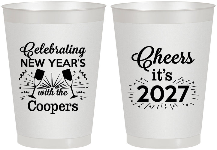 Personalized New Years 8 oz Frosted Cups - 2027 Cheers | 170024
